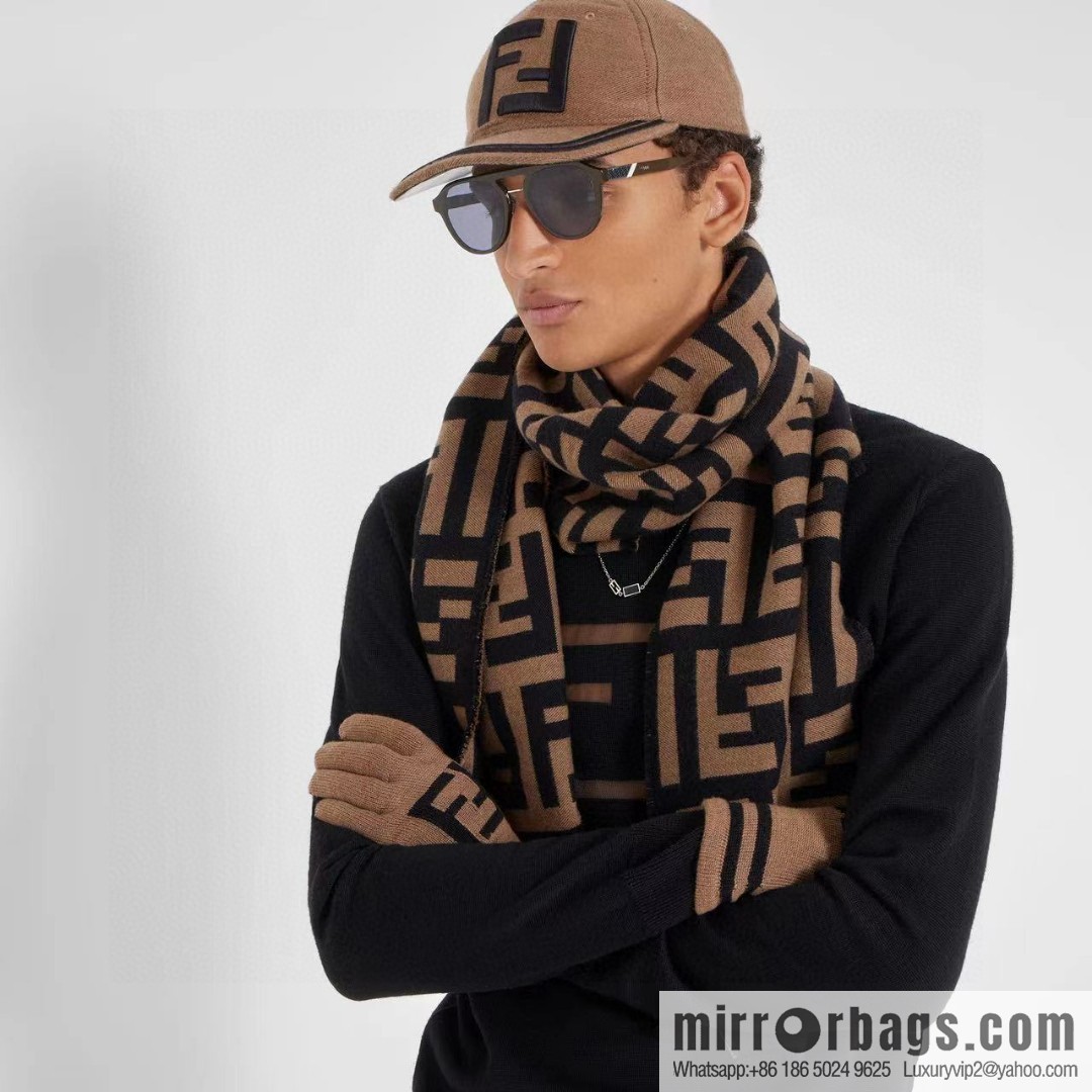 FENDI FF pattern wool scarf