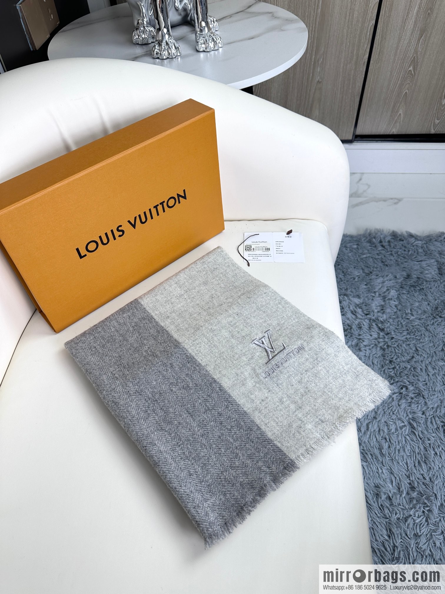 LV imported cashmere yarn long towel