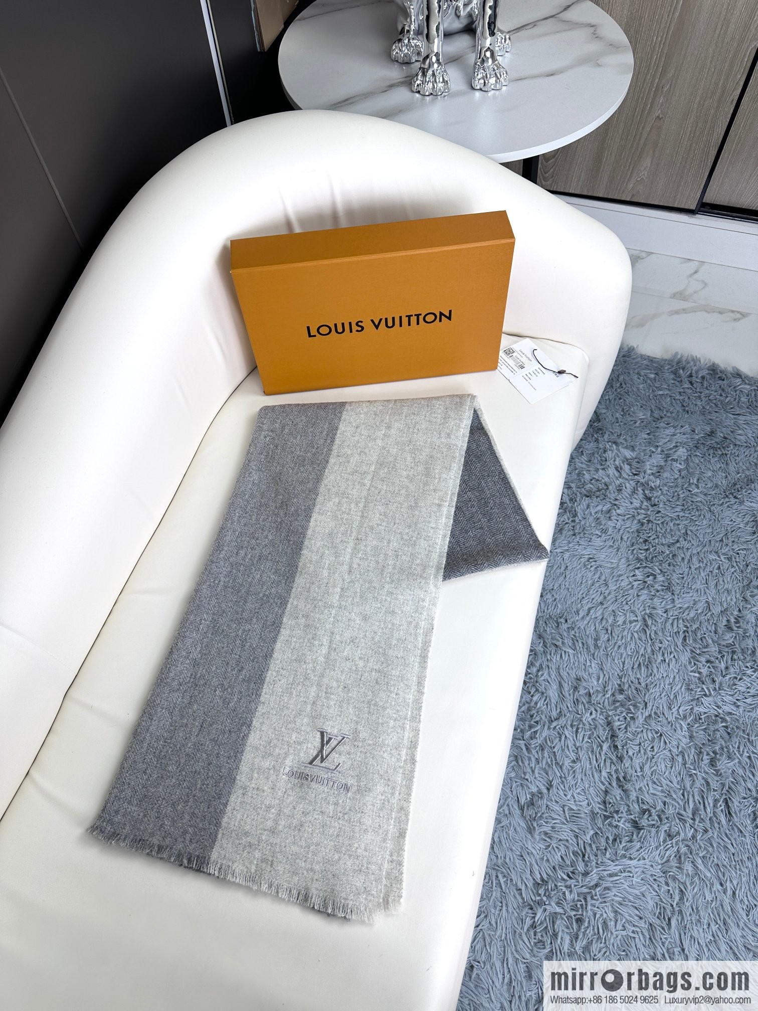 LV imported cashmere yarn long towel