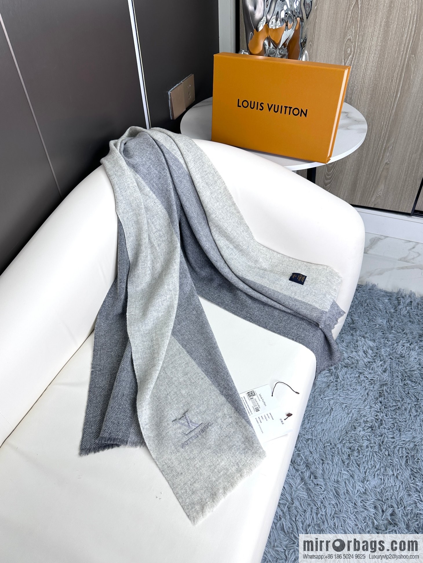 LV imported cashmere yarn long towel