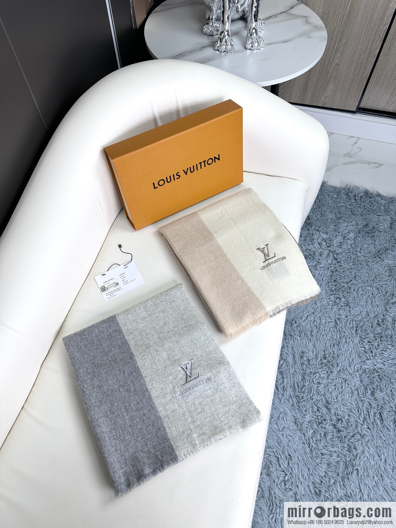LV imported cashmere yarn long towel