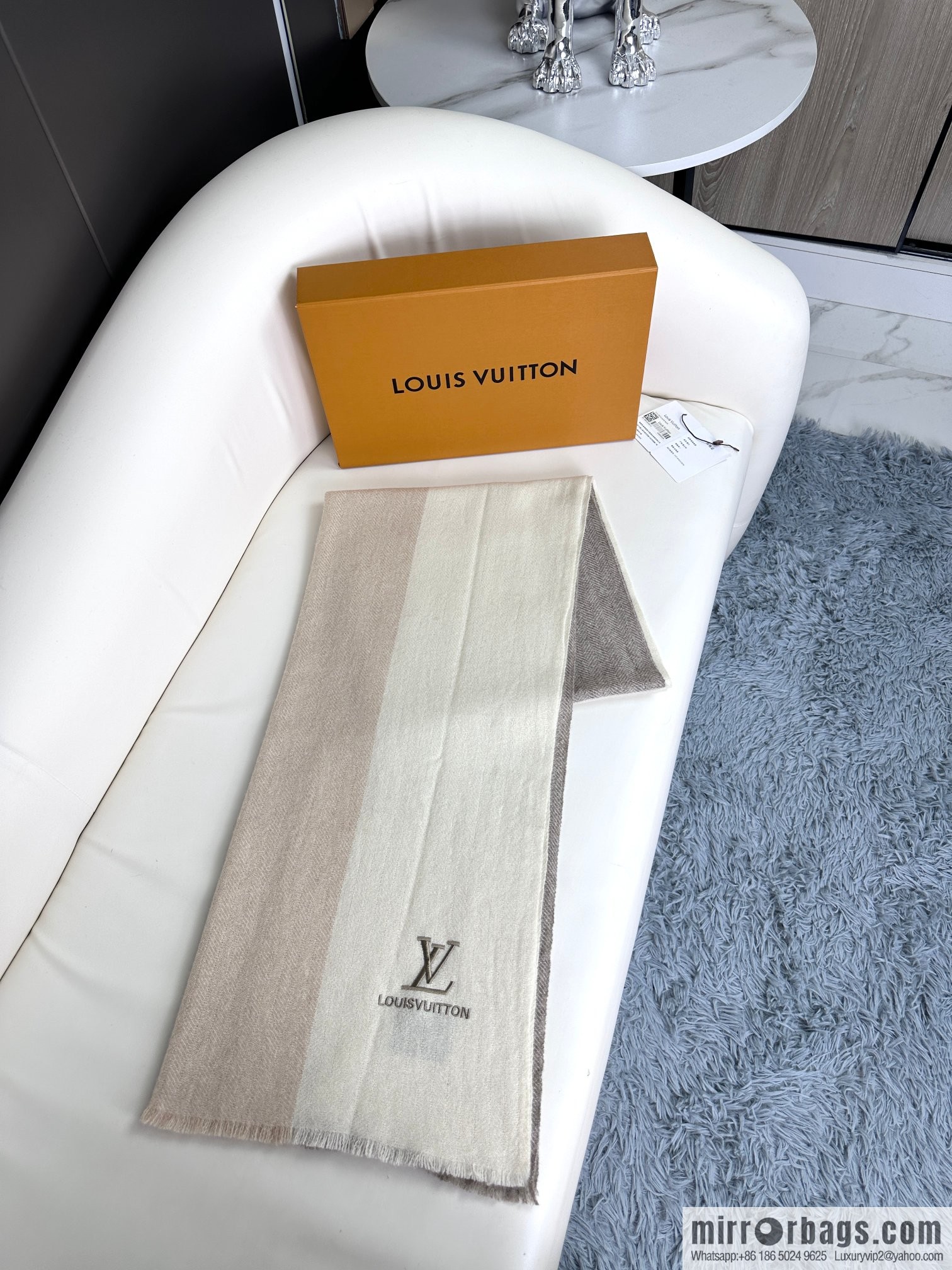 LV imported cashmere yarn long towel