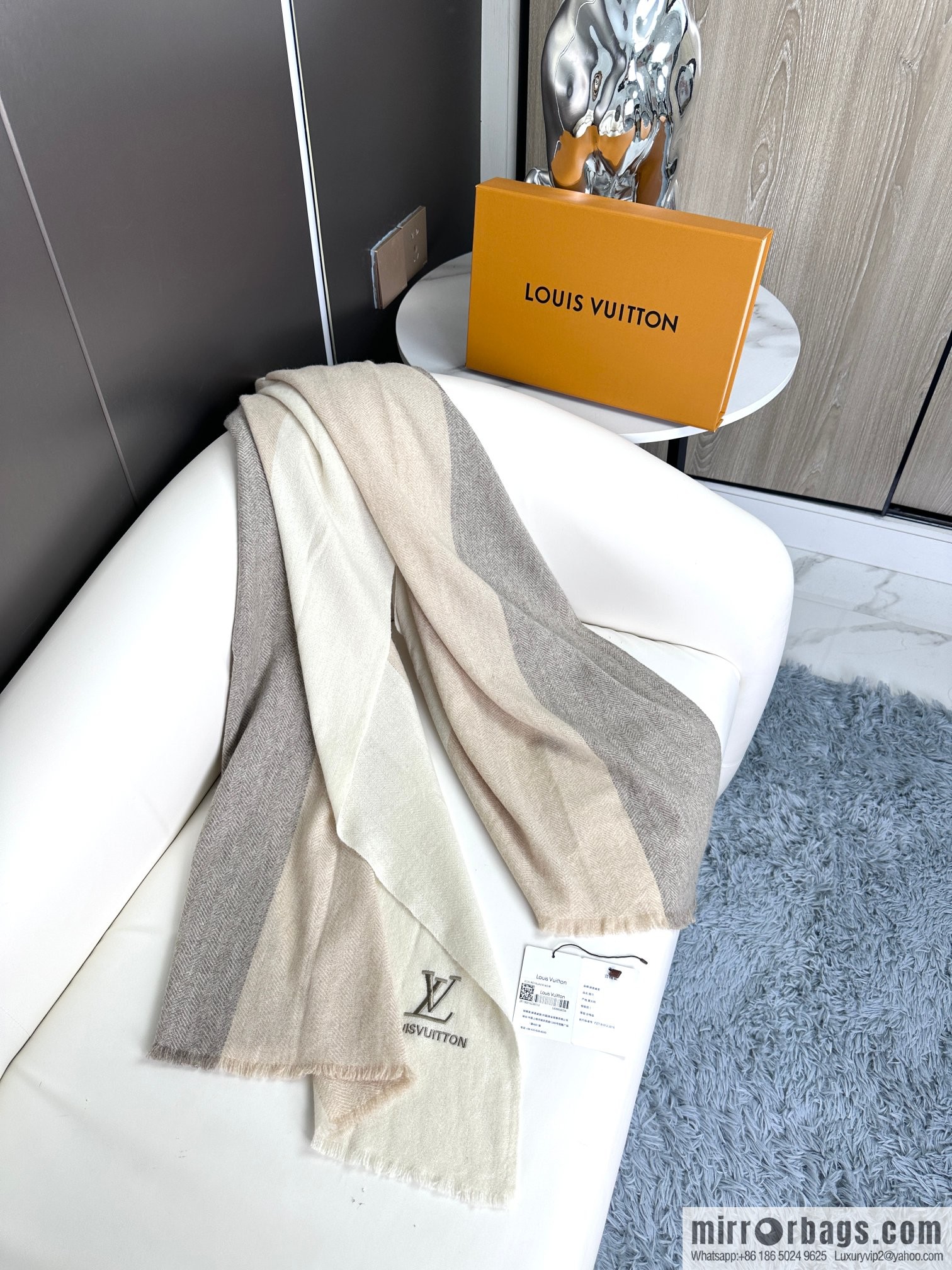LV imported cashmere yarn long towel