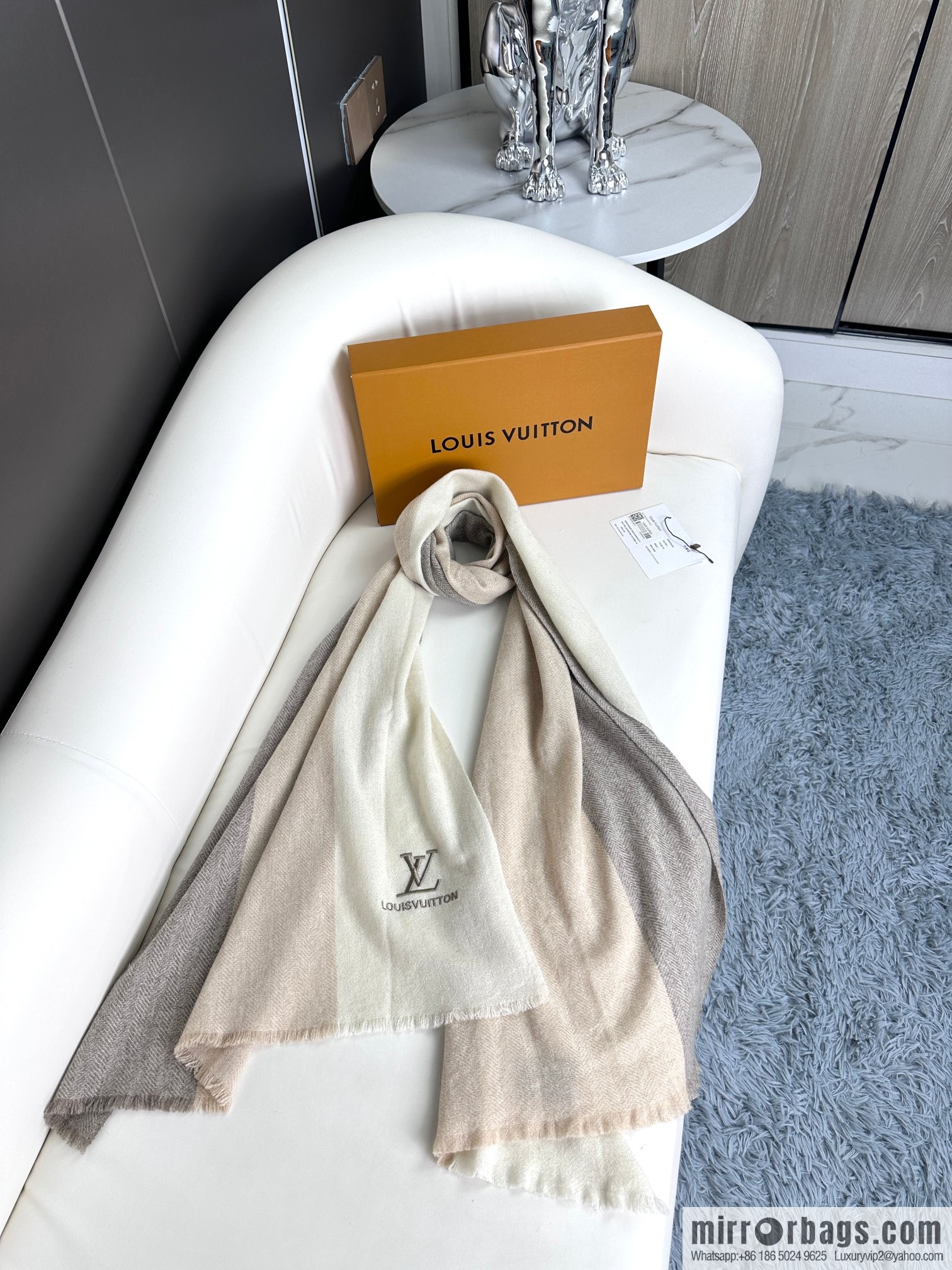 LV imported cashmere yarn long towel