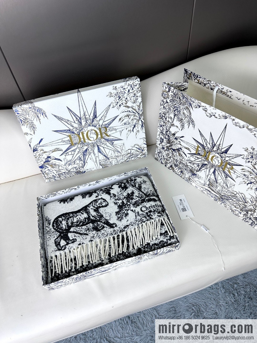 DIOR Sauvage printed scarf