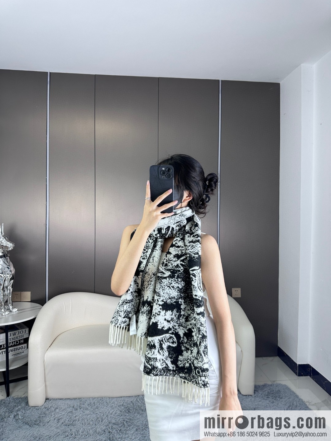 DIOR Sauvage printed scarf