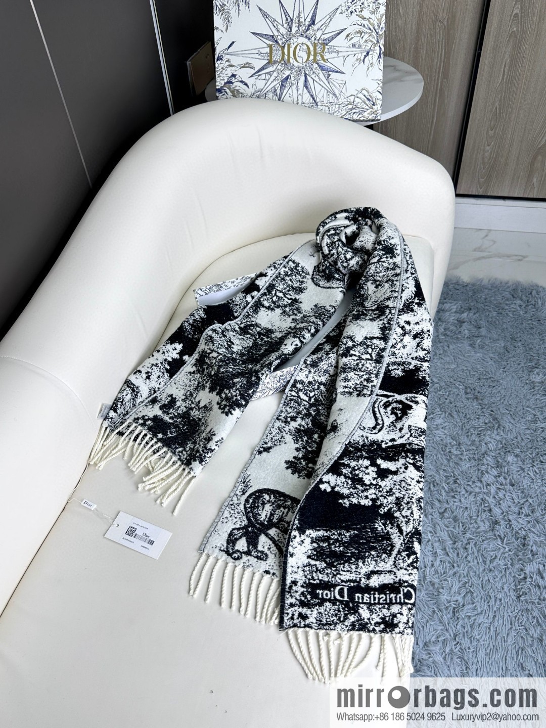 DIOR Sauvage printed scarf