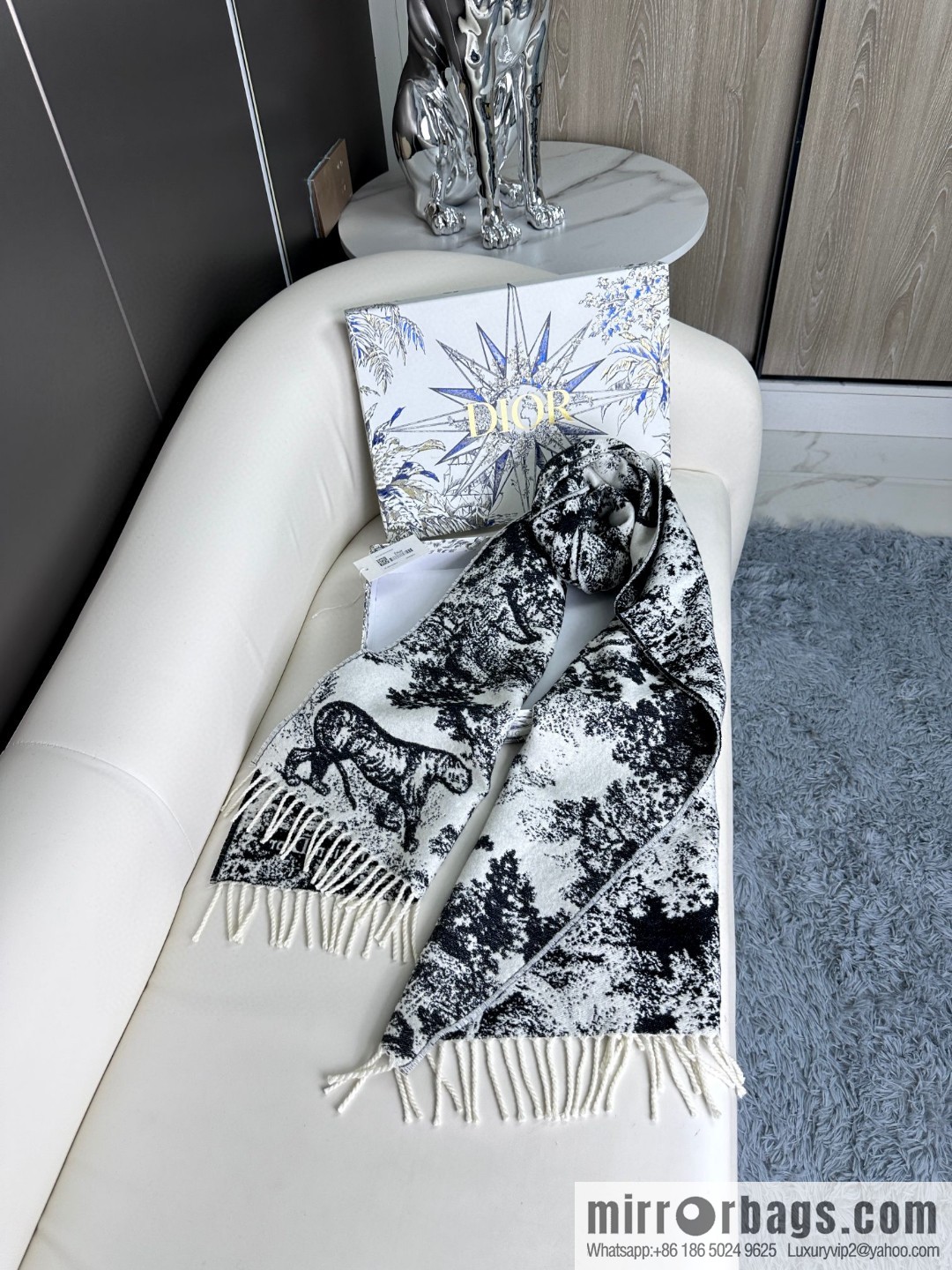 DIOR Sauvage printed scarf