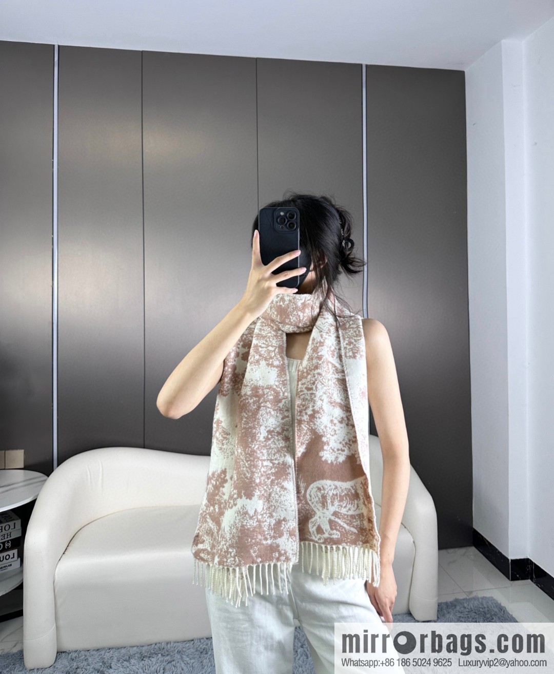 DIOR Sauvage printed scarf