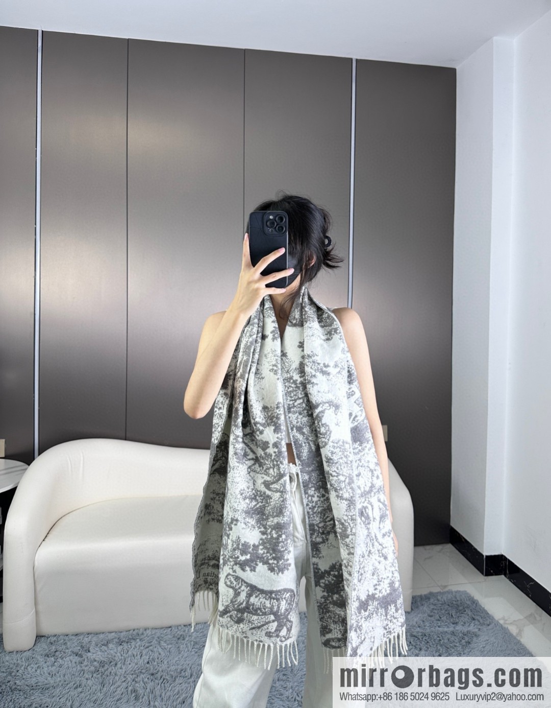 DIOR Sauvage printed scarf