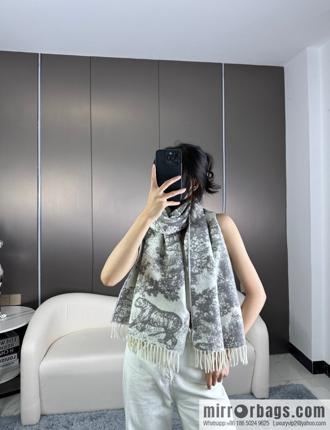 DIOR Sauvage printed scarf