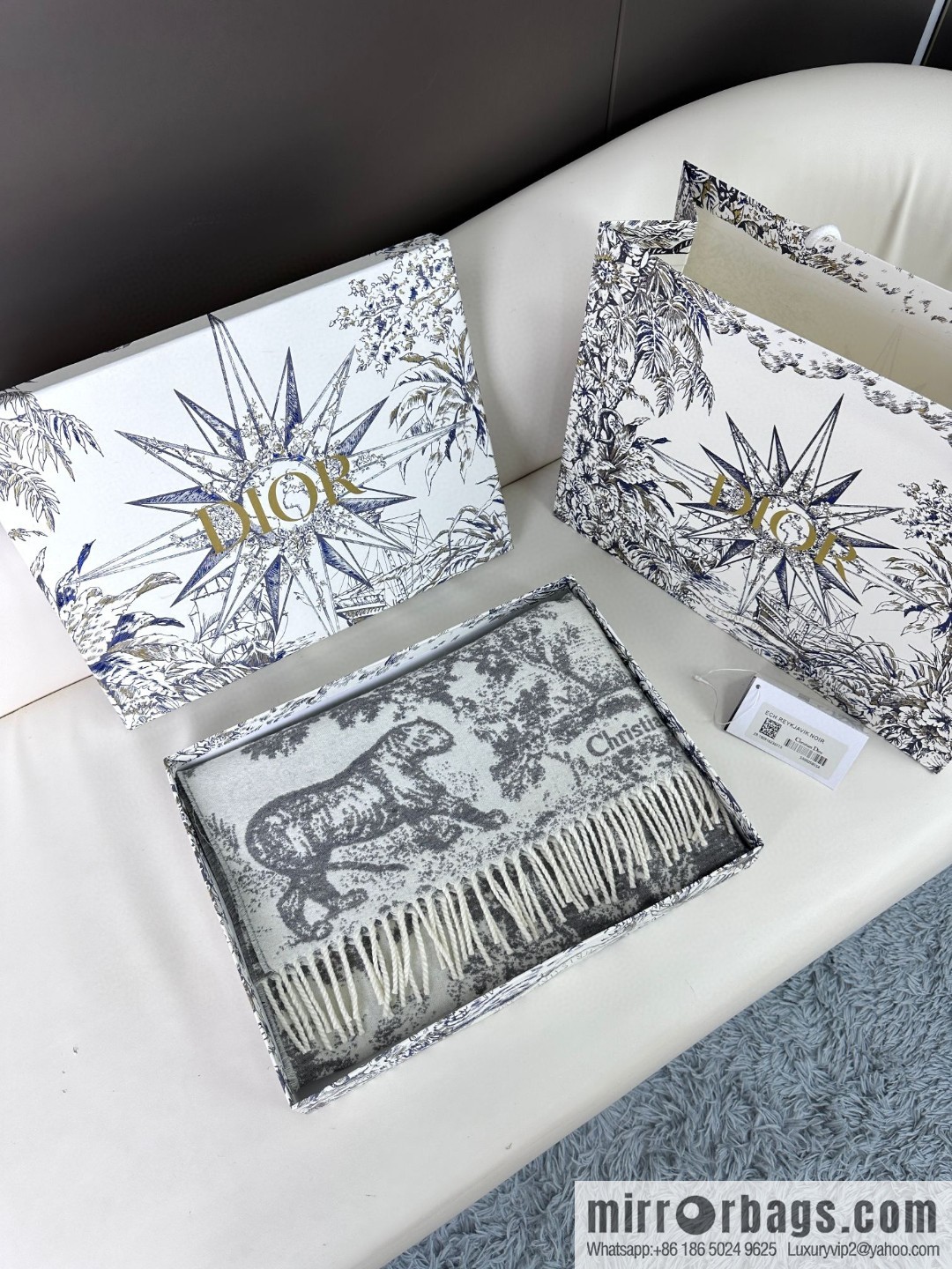 DIOR Sauvage printed scarf