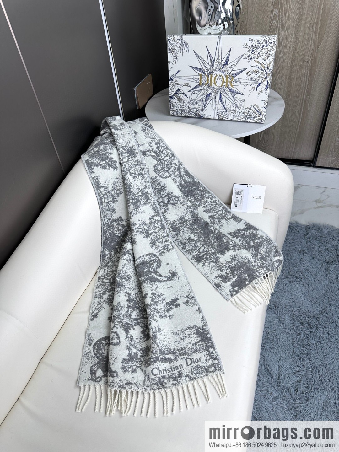 DIOR Sauvage printed scarf