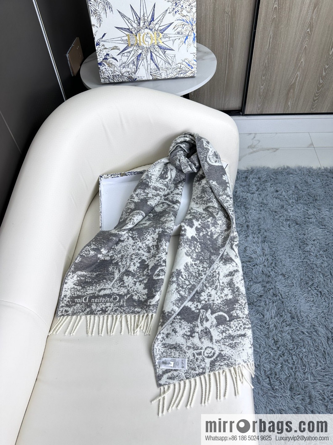 DIOR Sauvage printed scarf