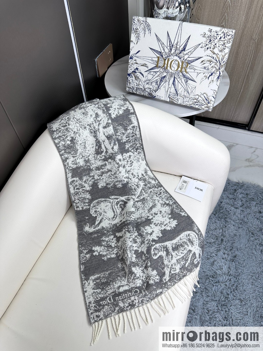 DIOR Sauvage printed scarf