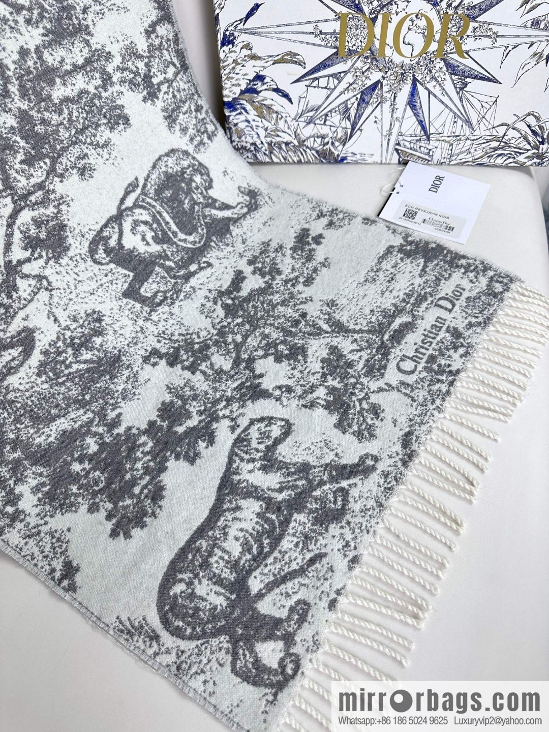 DIOR Sauvage printed scarf