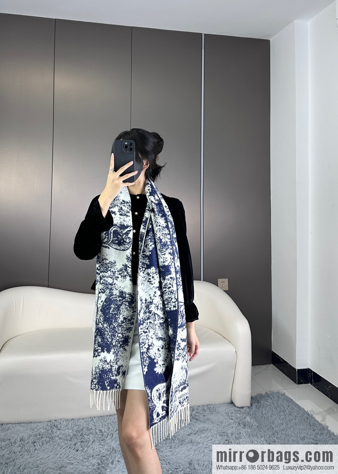 DIOR Sauvage printed scarf