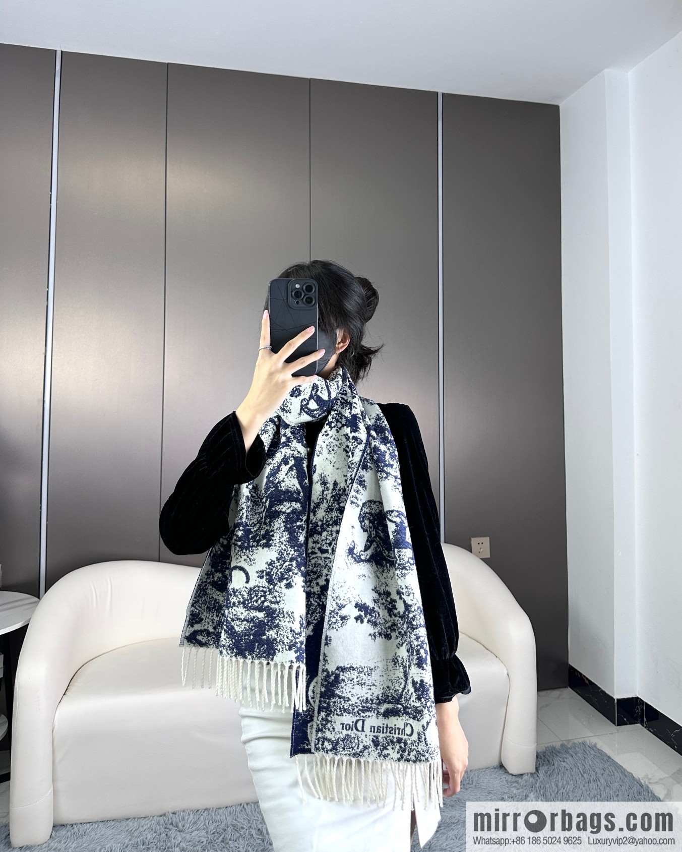 DIOR Sauvage printed scarf