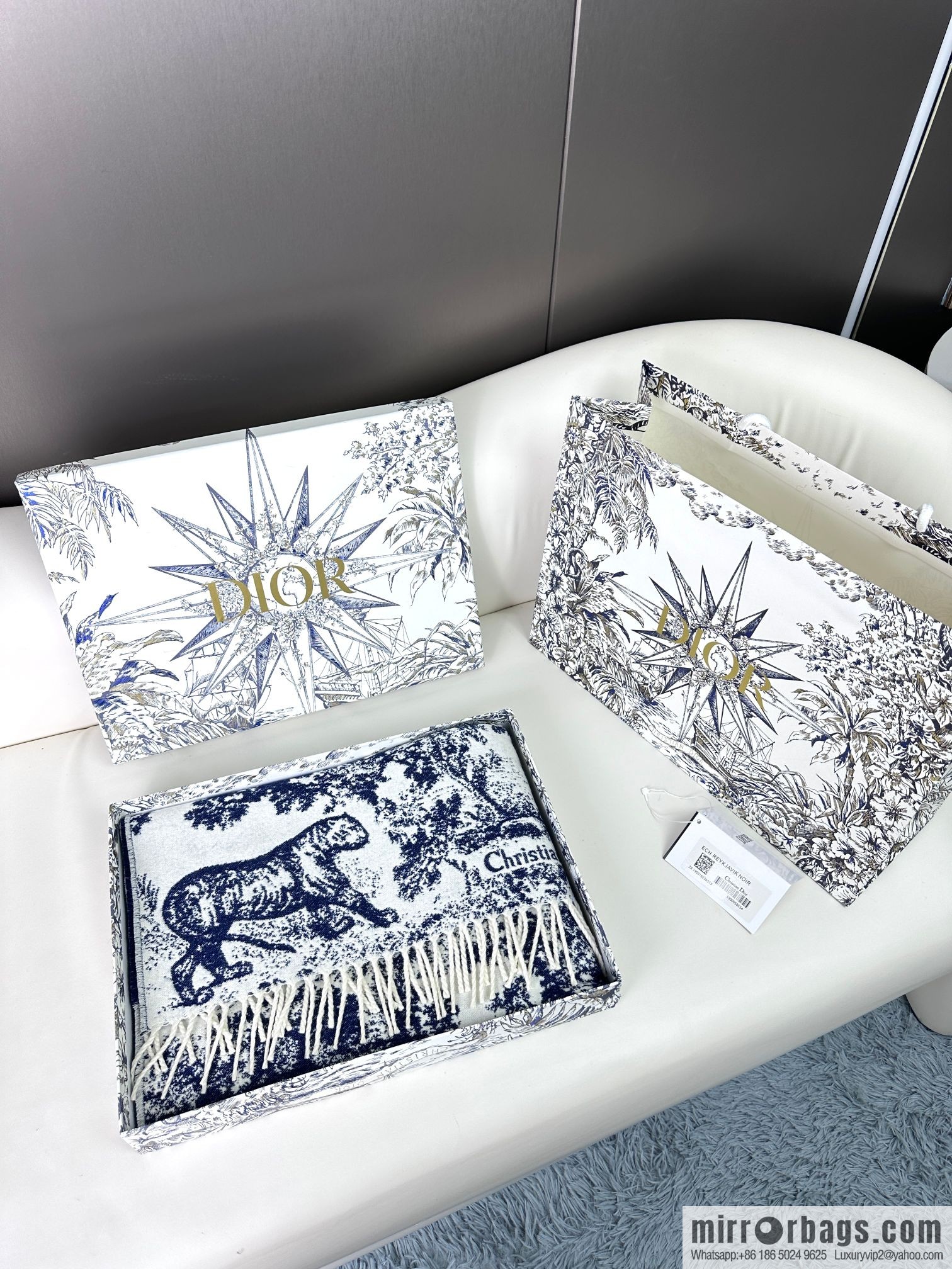 DIOR Sauvage printed scarf