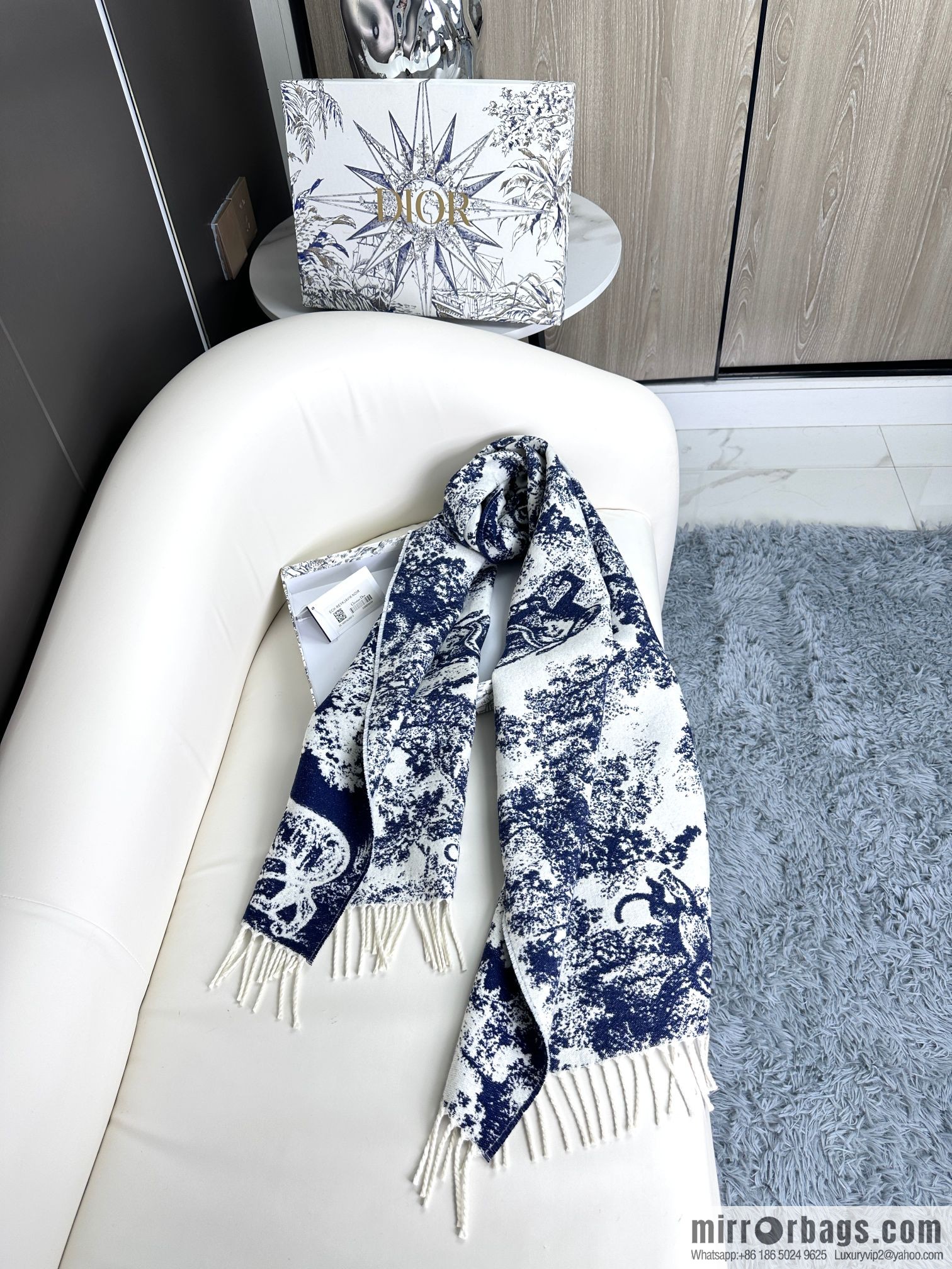 DIOR Sauvage printed scarf