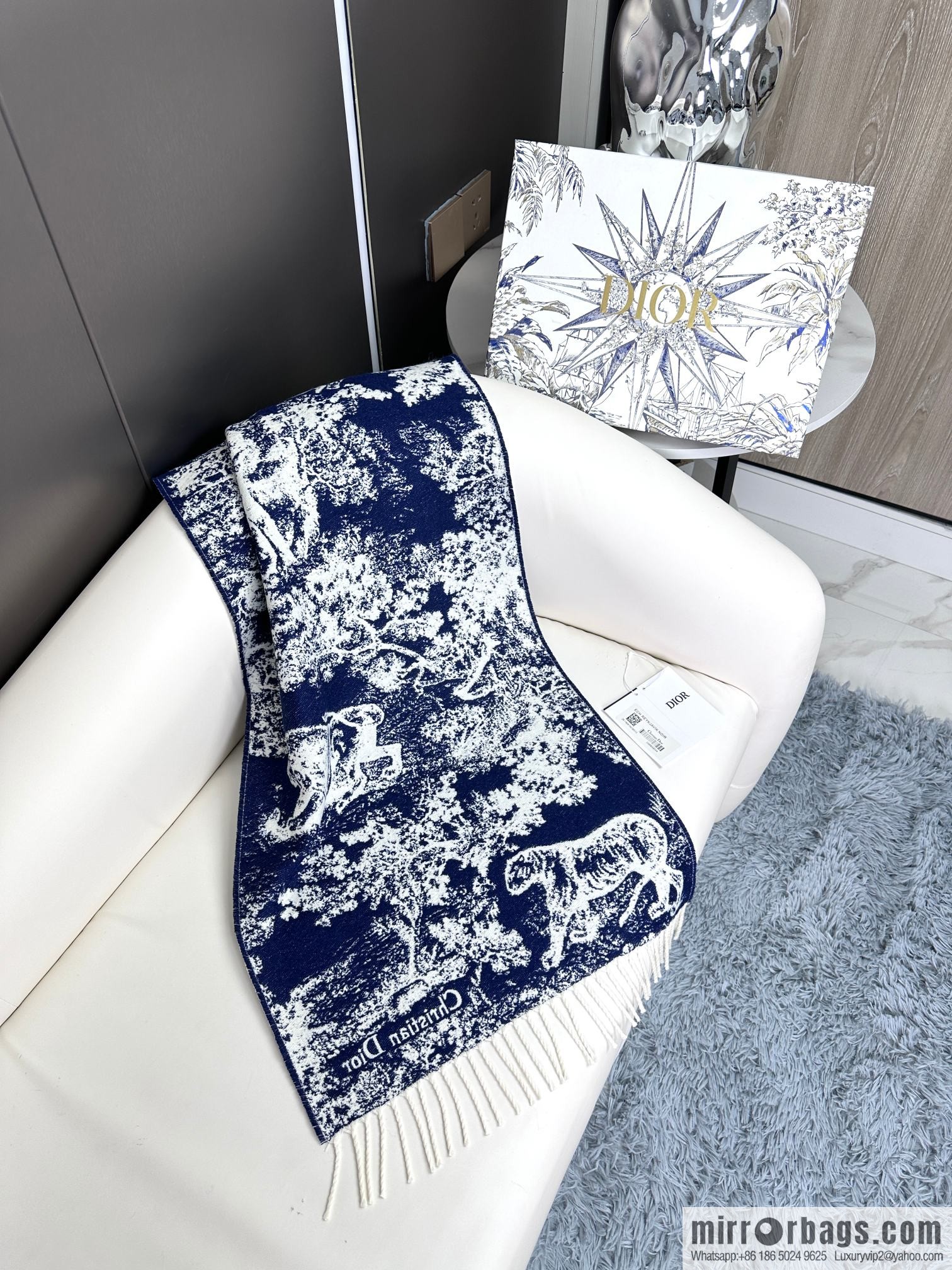 DIOR Sauvage printed scarf