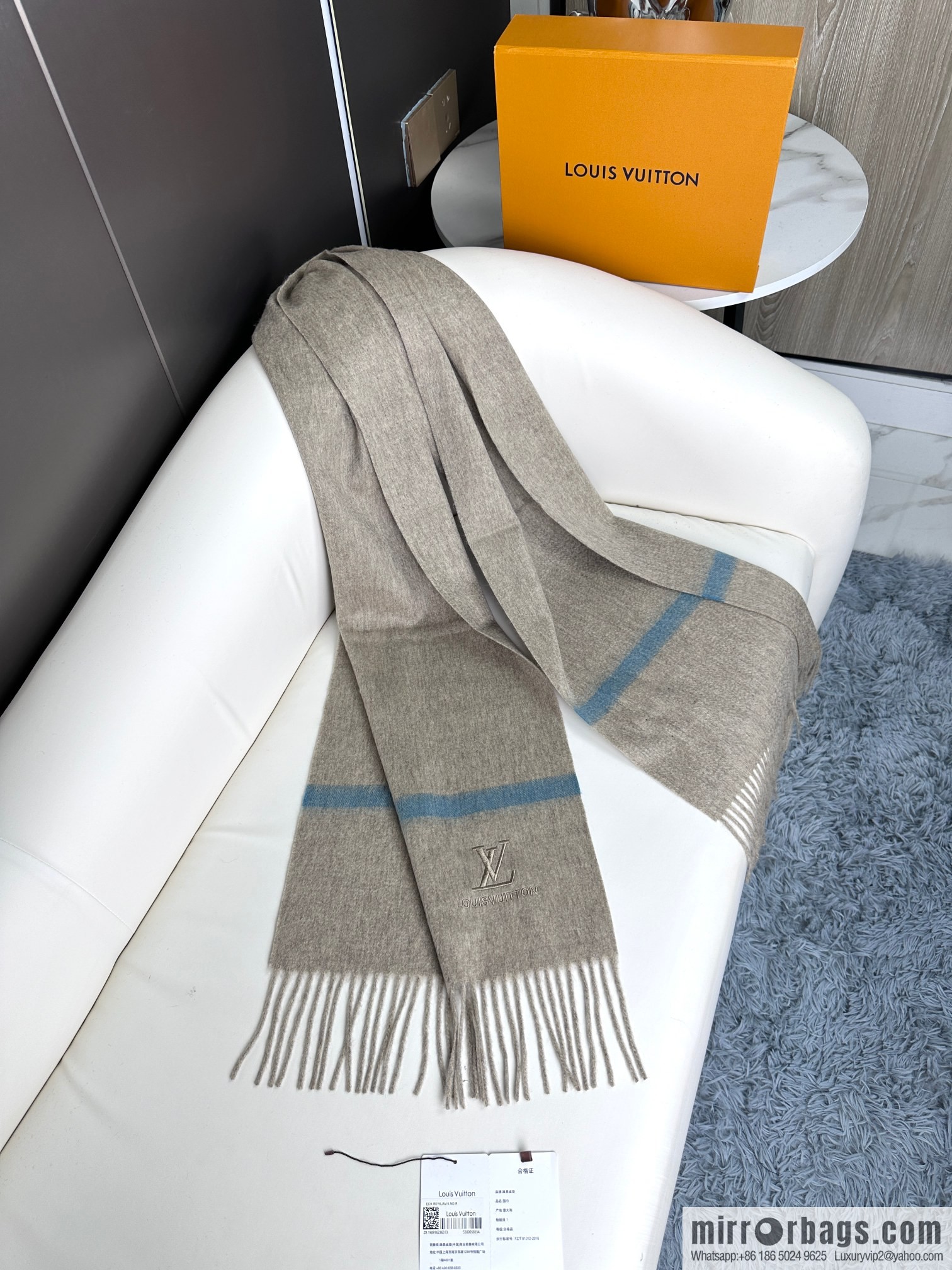 LV embroidered LOGO couple scarf