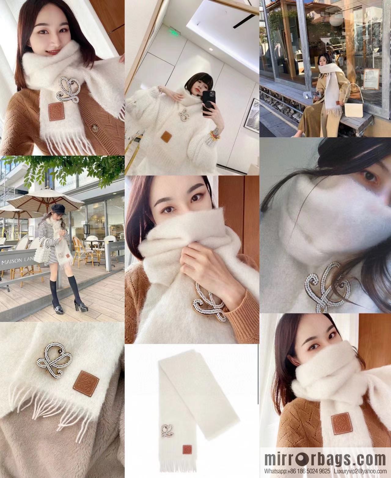 LOEWE super beautiful new mohair brooch scarf