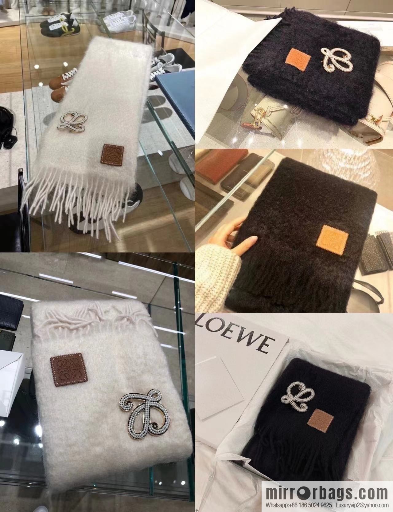 LOEWE super beautiful new mohair brooch scarf