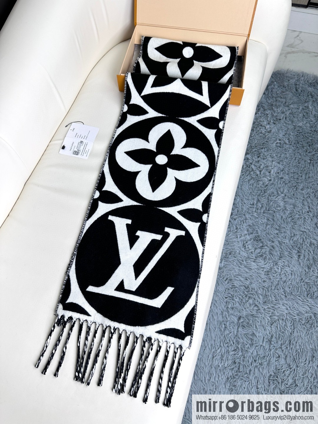 LV large letter flower cannabis flower new scarf