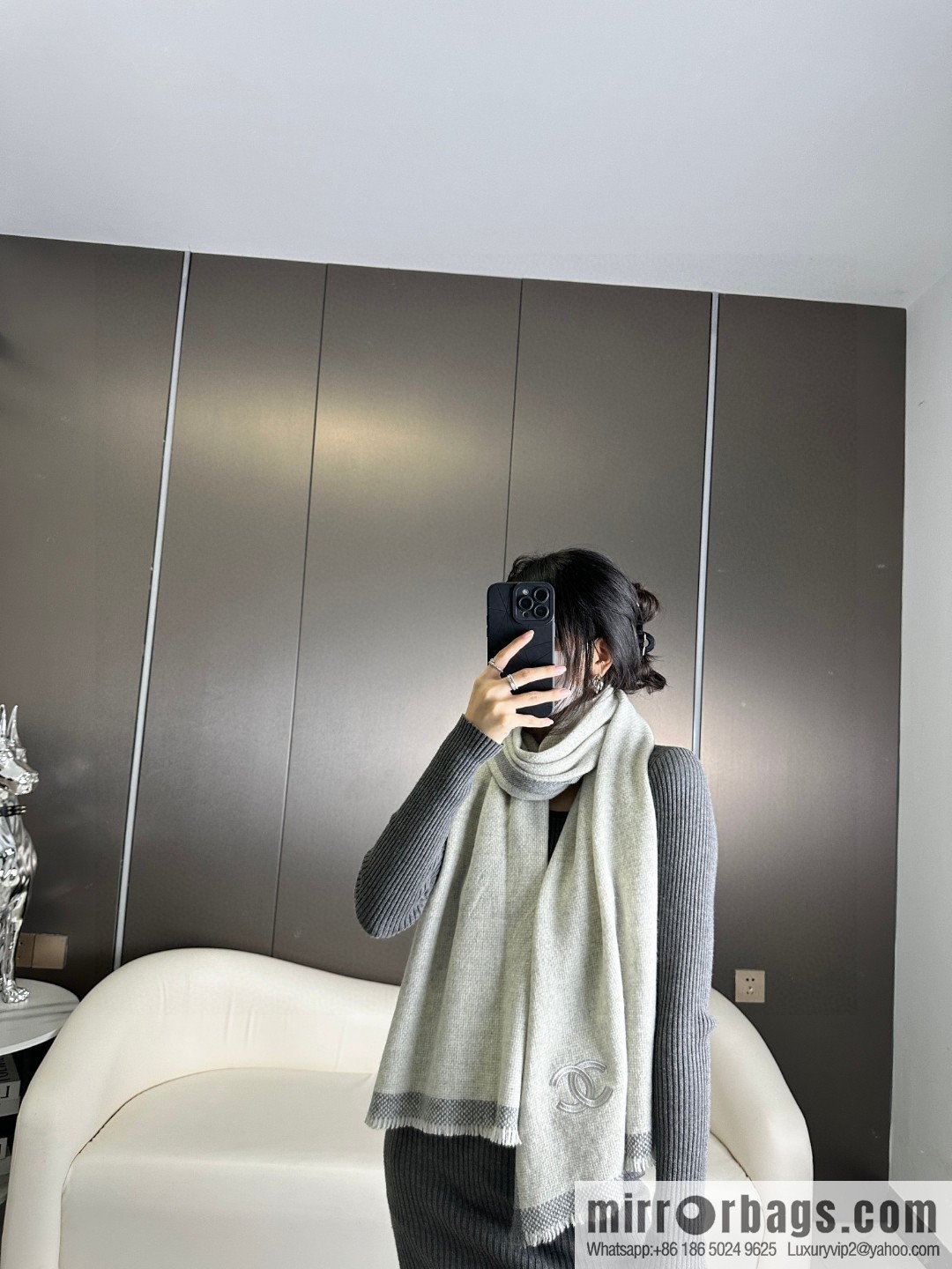 CHANEL Annual Limited Edition Double C Knitted Shawl