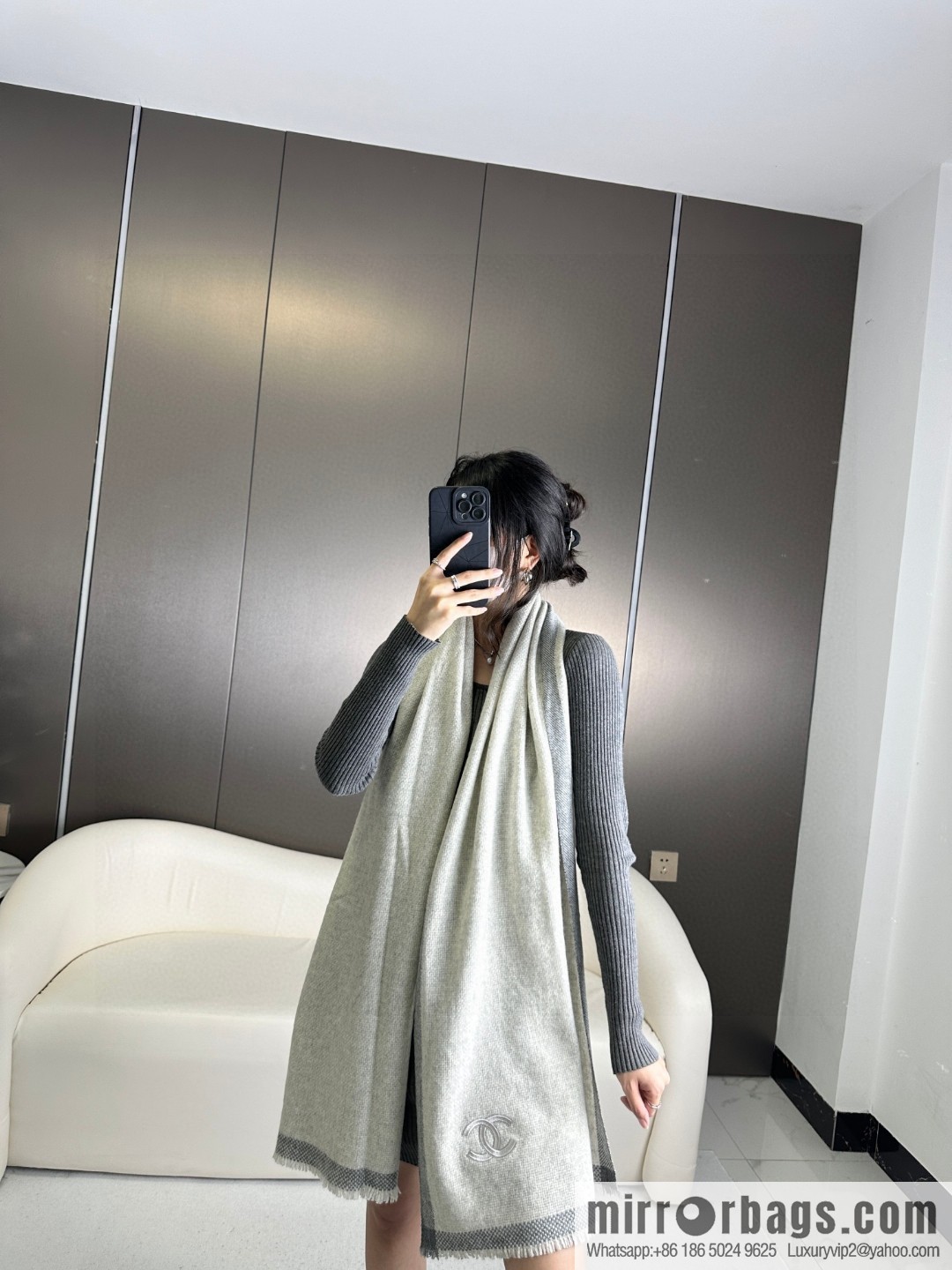 CHANEL Annual Limited Edition Double C Knitted Shawl