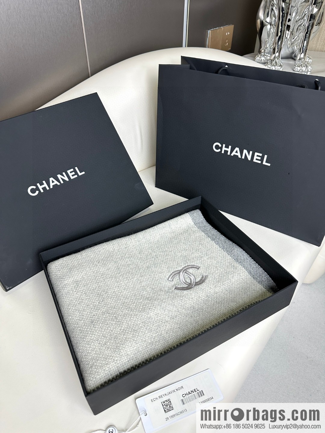 CHANEL Annual Limited Edition Double C Knitted Shawl