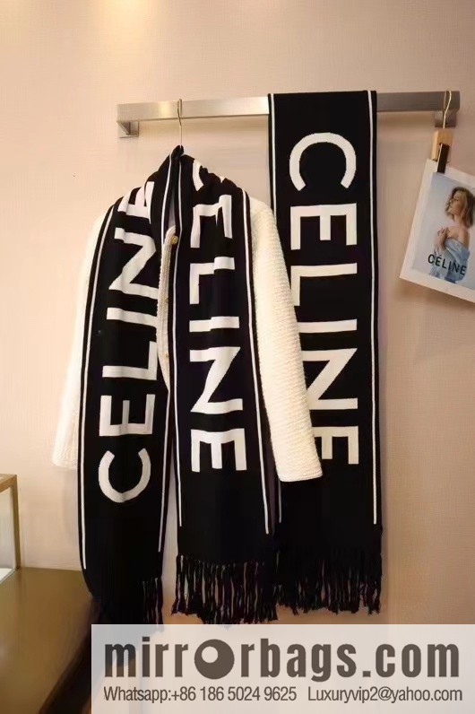 CHANEL imported wool cashmere yarn, black and white scarf