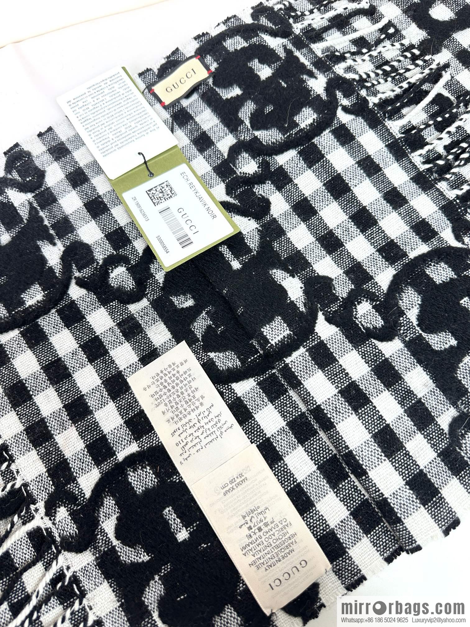 GUCCI double G jacquard cashmere long towel