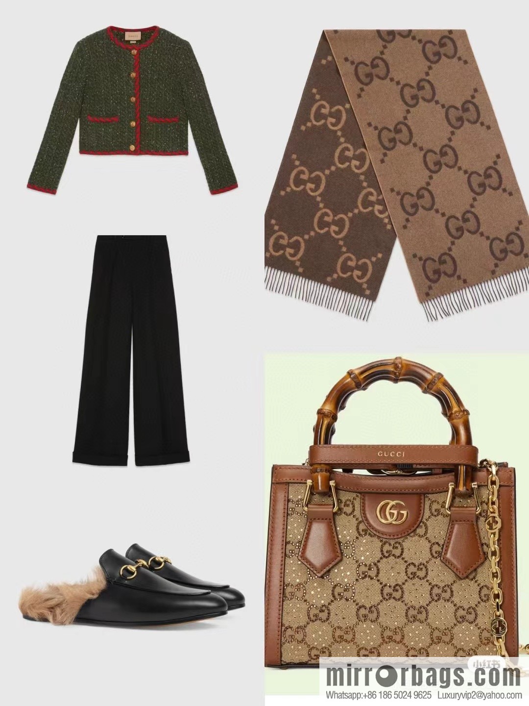 GUCCI Big G Tassel, Classic Double Big G Double Sided Jacquard Tassel Scarf