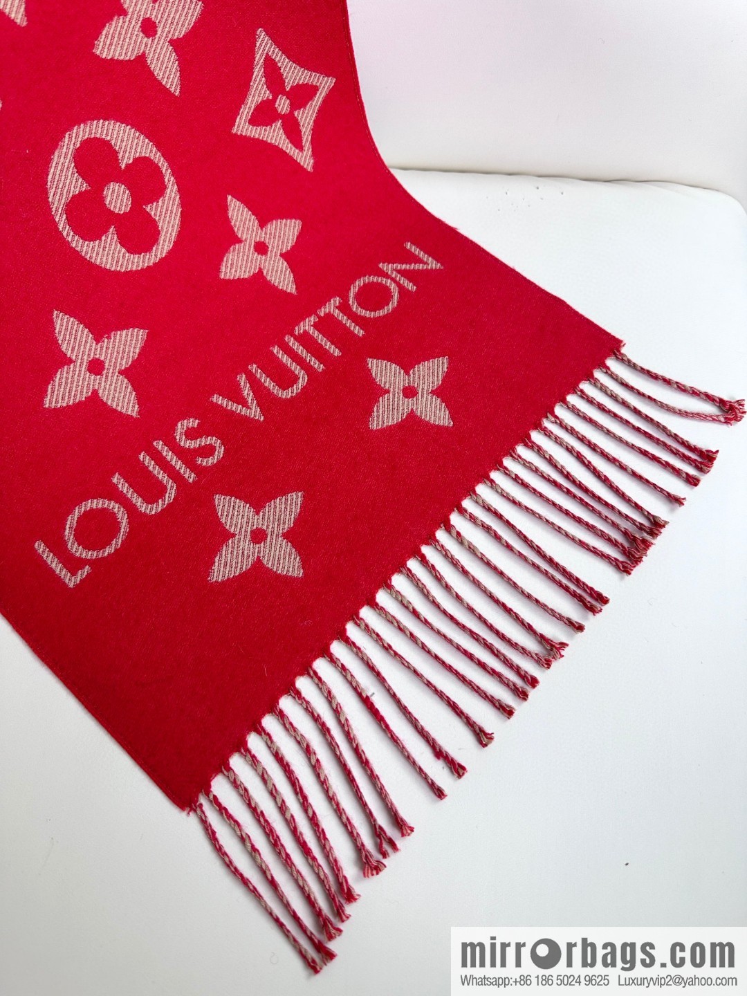 LV Monogram pattern, wool towel