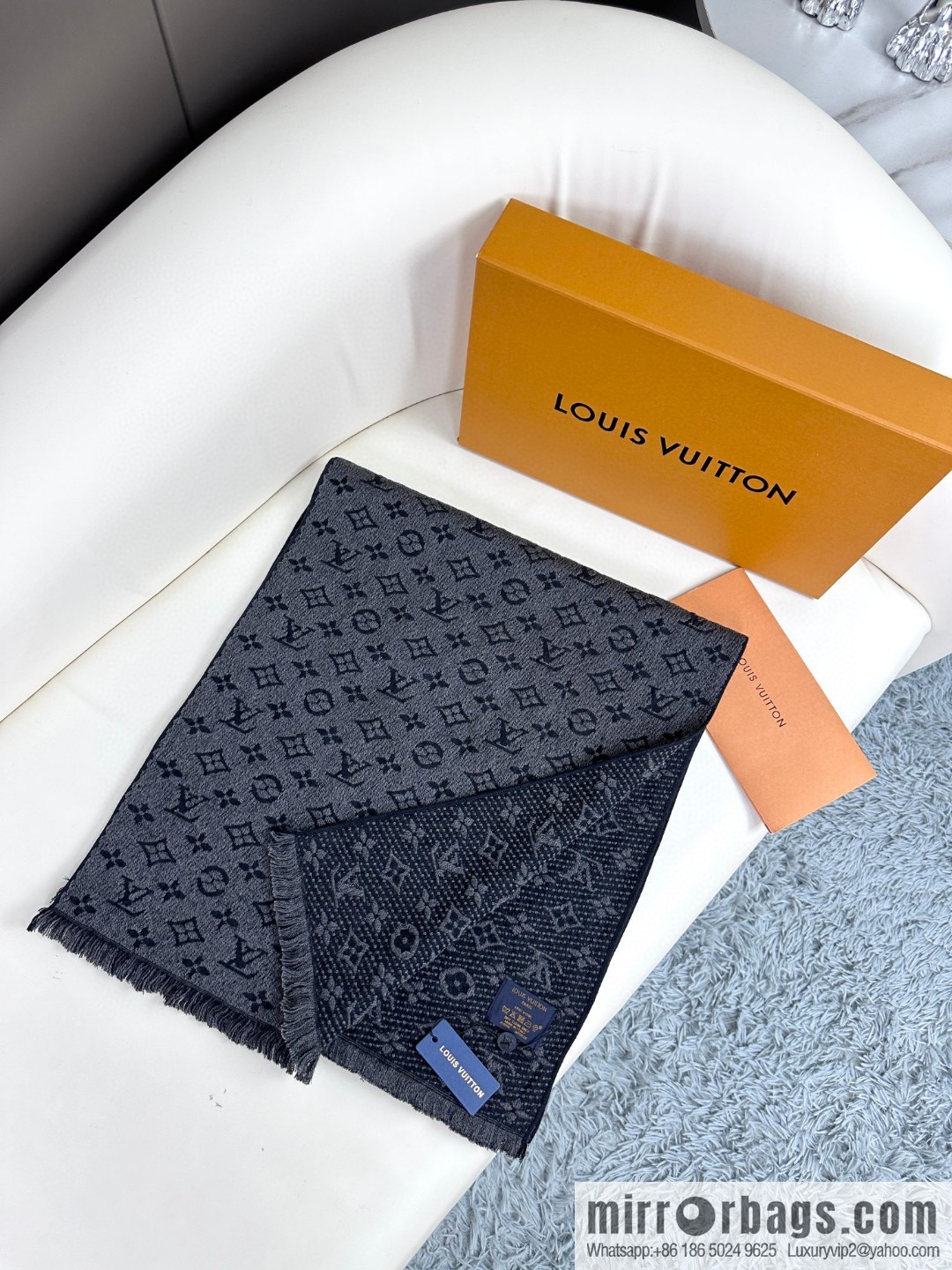 LV men's cashmere scarf