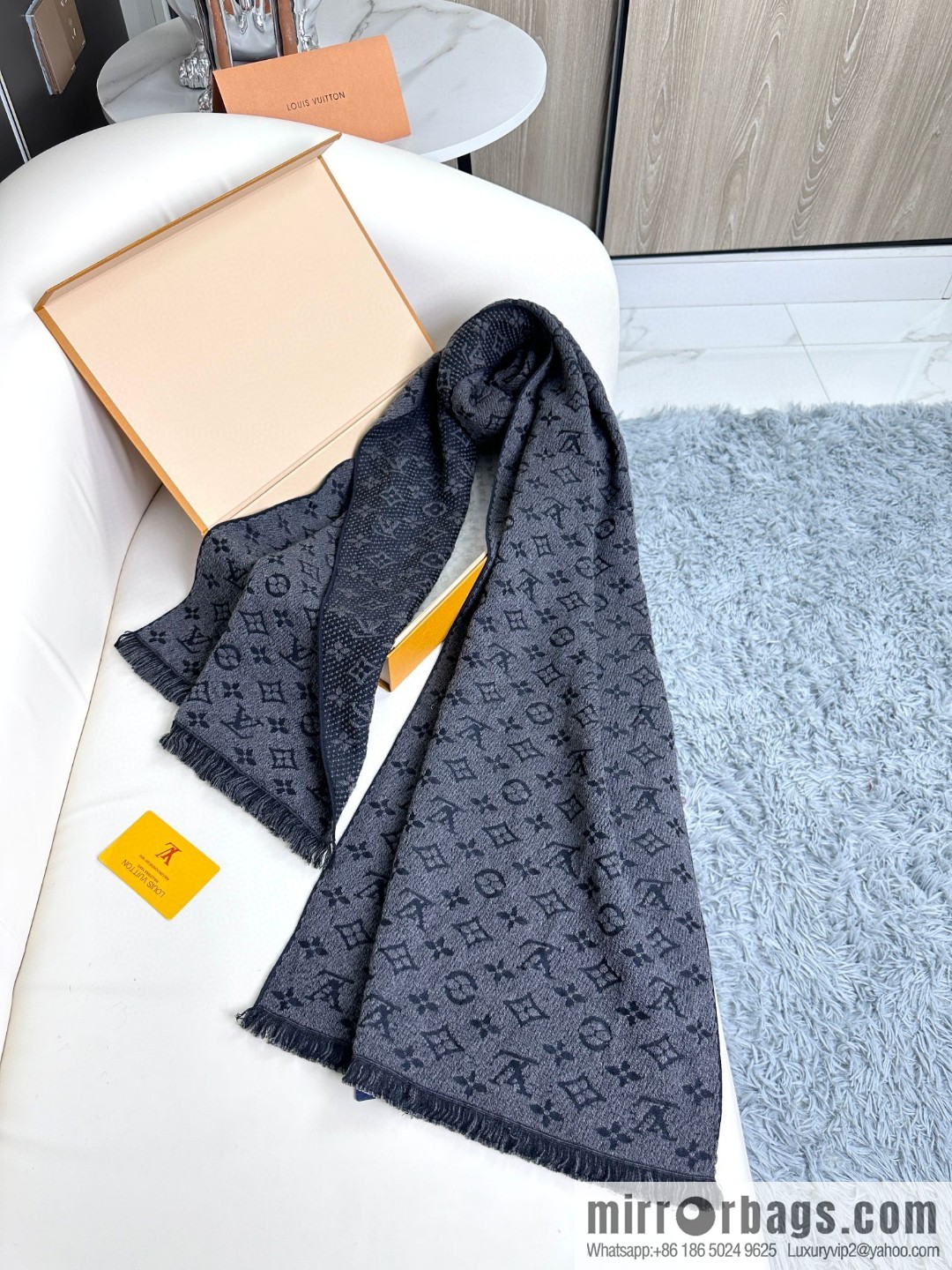LV men's cashmere scarf