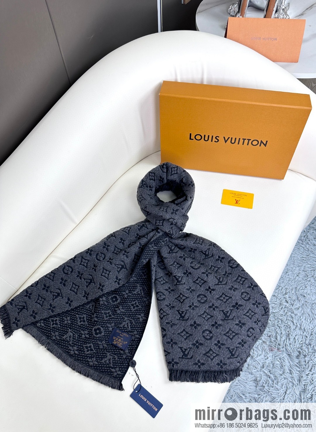 LV men's cashmere scarf
