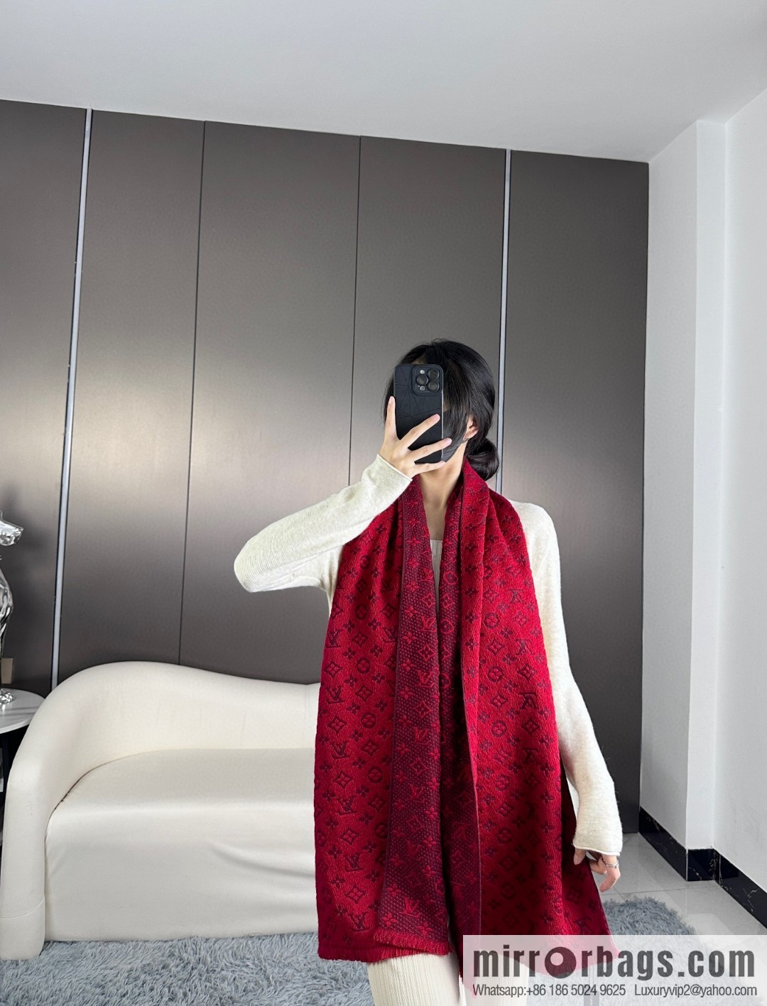 LV men's cashmere scarf
