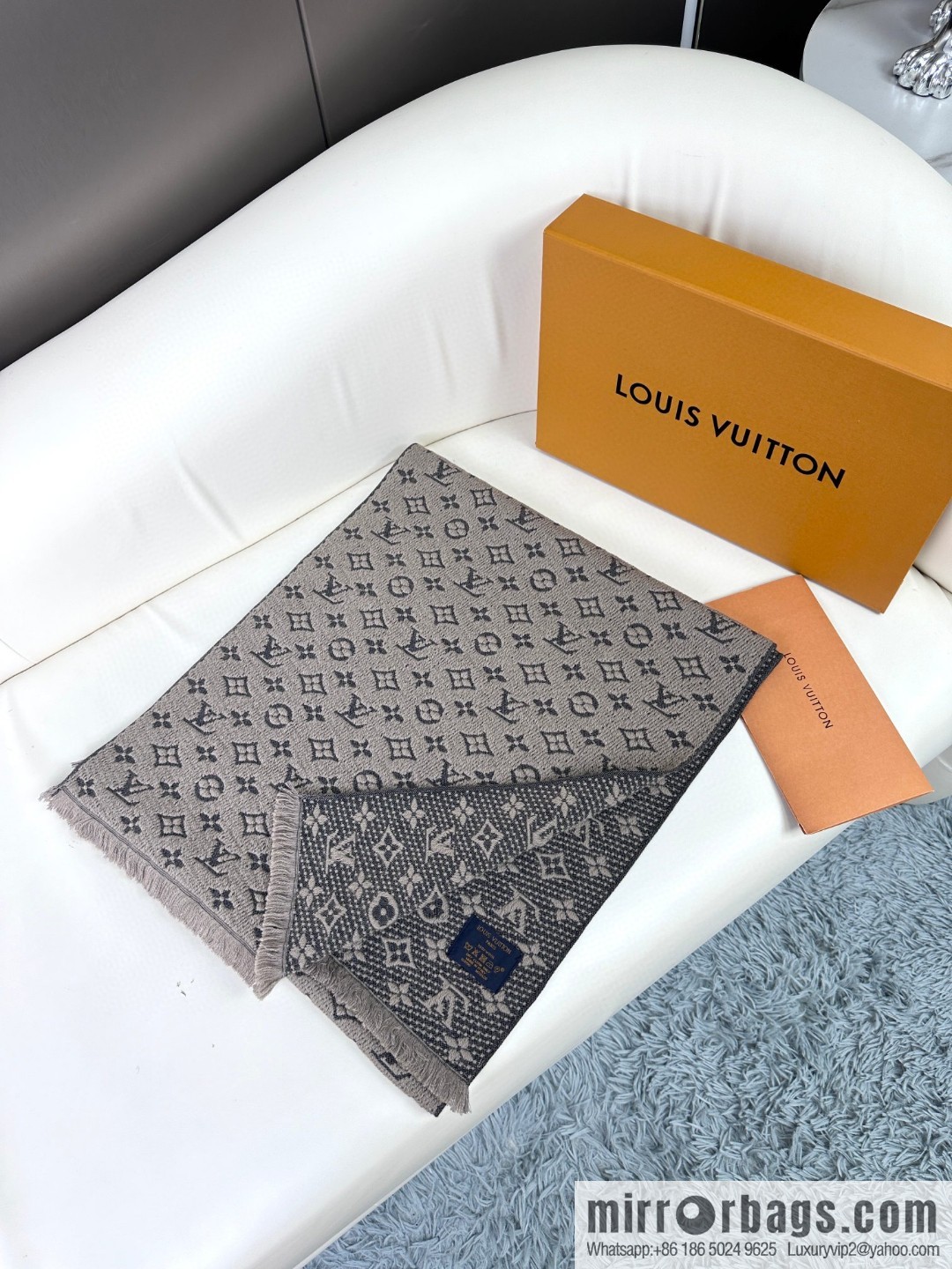 LV men's cashmere scarf