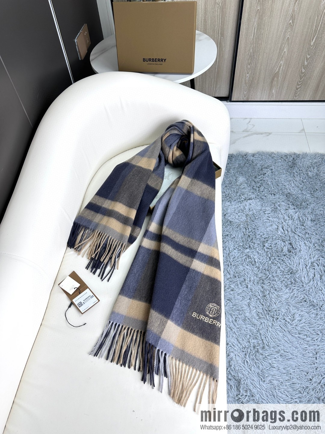 Burberry 2024 counter latest water ripple earth standard top cashmere shawl scarf