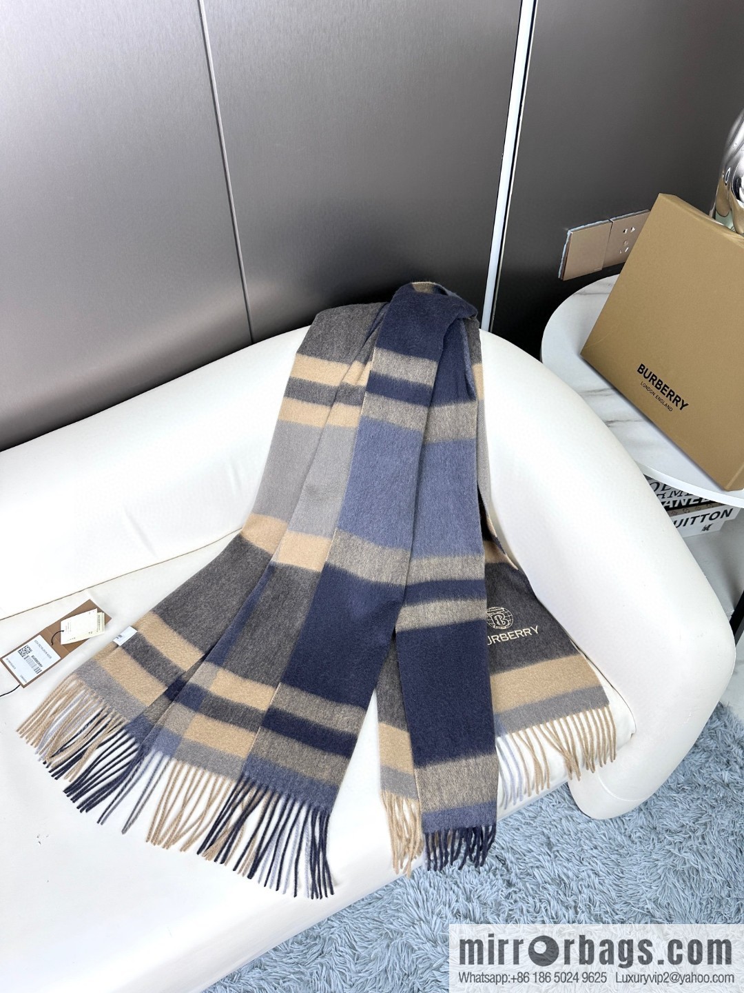 Burberry 2024 counter latest water ripple earth standard top cashmere shawl scarf