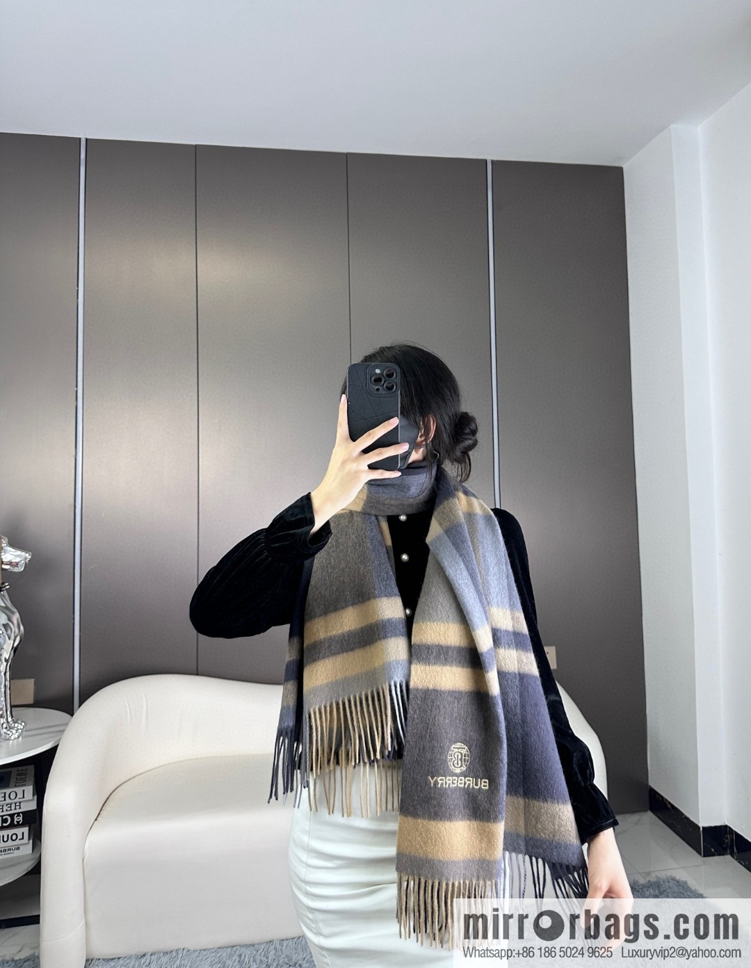 Burberry 2024 counter latest water ripple earth standard top cashmere shawl scarf