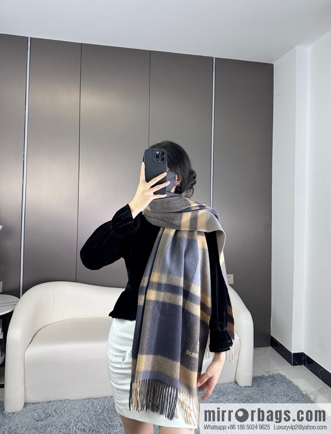 Burberry 2024 counter latest water ripple earth standard top cashmere shawl scarf