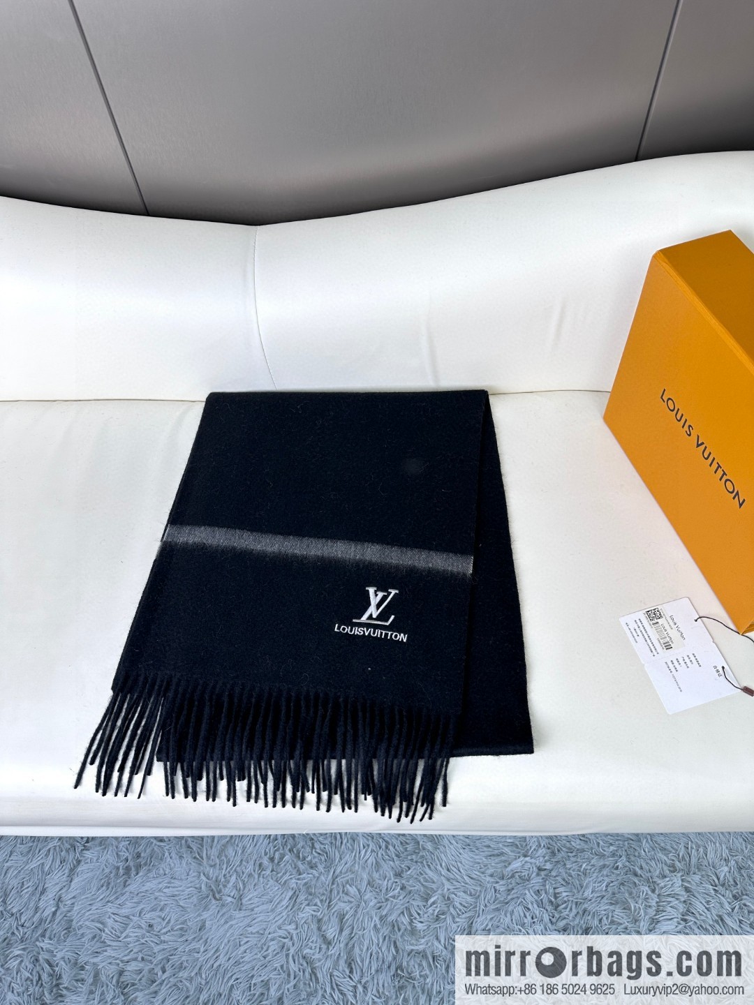 LV embroidery classic plain design scarf