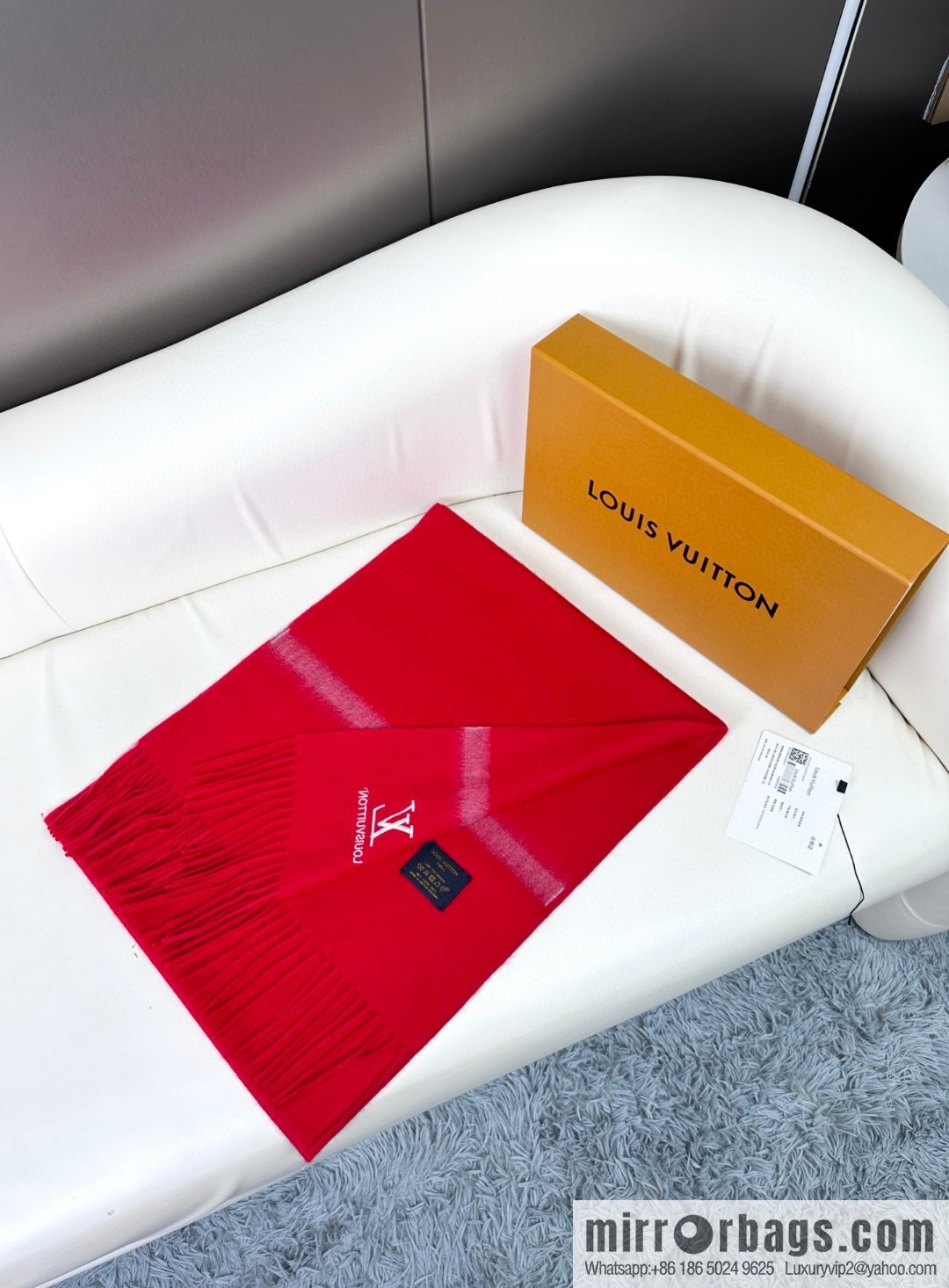 LV embroidery classic plain design scarf
