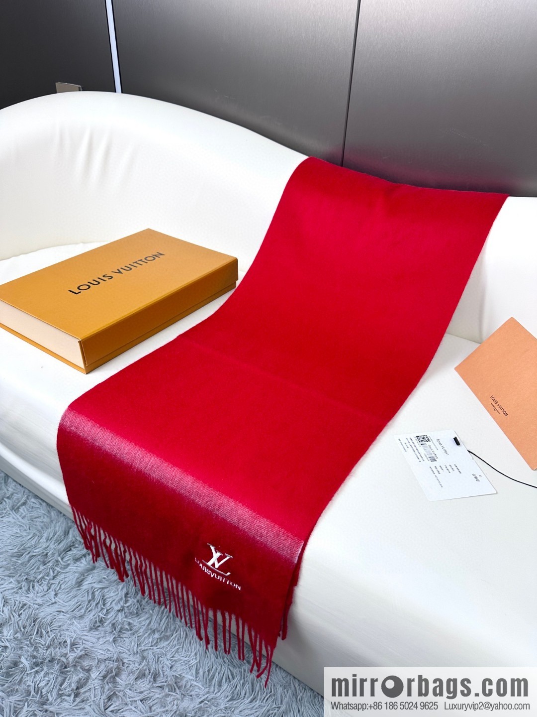 LV embroidery classic plain design scarf