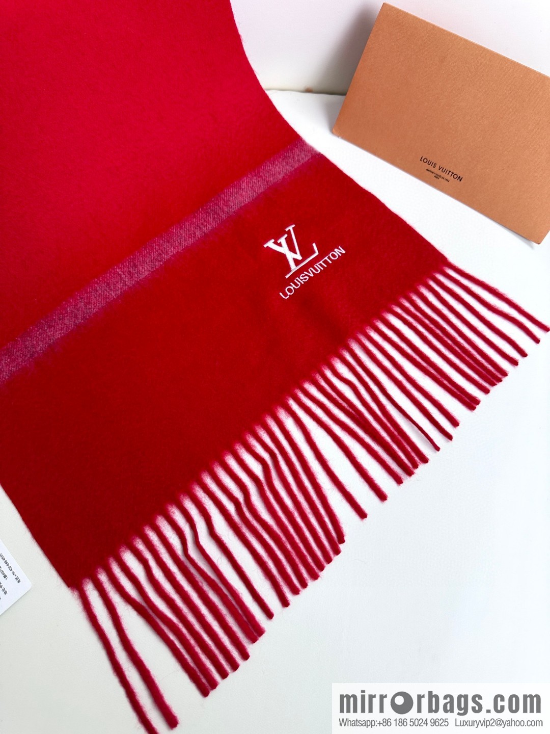 LV embroidery classic plain design scarf