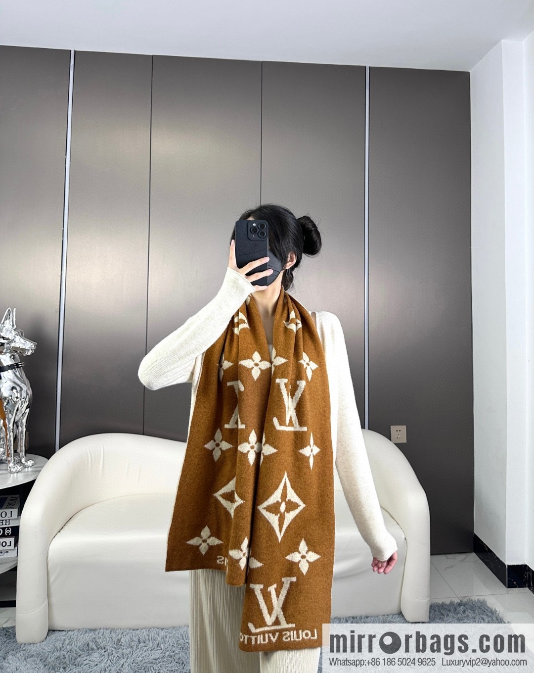 LV 2024 latest couple imported knitted cashmere scarf